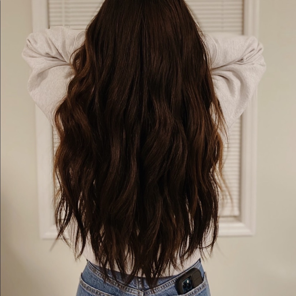 IBE invisible bead extensions 18 inch dark brown